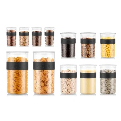 Image of Bodum Storage Jar, Black, 4 x 0.25 l, 3 0.6 1 2 l