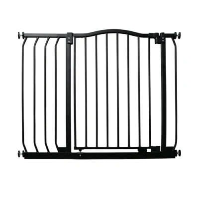 Image of Bettacare Curved Top Dog Gate, 98cm 107cm, Matt Black, Pressure Fit Pet Gate for and Puppy, Barrier, Easy Installation