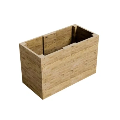 Image of Gro Garden Products Wooden Raised Bed 60cm L x 120cm W 76cm H Large Planters for Vegetables, Herbs, or Flowers Trough Planter Box with FSC Tanalised Timber