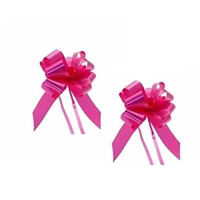 Image of indigo Pack of 2 Large 50mm Pull Bows Christmas, Valentines, Weddings, Gifts Venue Decorations Ribbons (Hot Pink)
