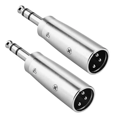 Image of JOMLEY XLR to 1/4 Adapter, Male 1/4&quot; (6.35mm) TRS Stereo Jack 6.35mm Plug Balanced Cable Adapter 2 Pack