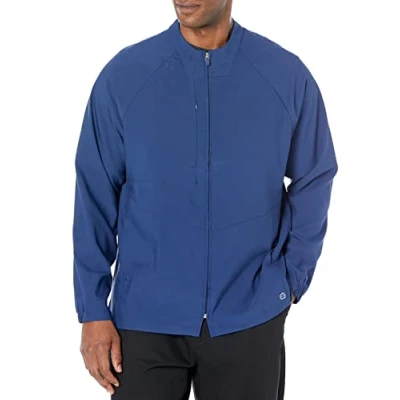 Image of WonderWink Men&#039;s Zip Front Warm Up Jacket, Navy, S