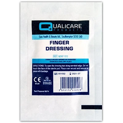 Image of 3X Sterile Finger Dressings + Bandages 3.5cm Square Pads