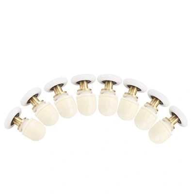 Image of 8pcs Shower Door Rollers, Brass ABS Sliding Wheel Kit Bathroom Runners Durable Toilet Pulleys Accessory Hardware Tool (27mm)