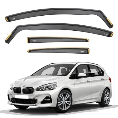 Image of ISPEED Wind Deflectors for BMW 2 SERIES ACTIVE TOURER MK1 2014 2021 5 Door MPV 4pc Set Keep Your Car Ventilated In Rain Reduce Turbulence Tinted Channel Type
