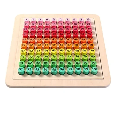 Image of Wooden Toys Hundred Board, 1 100 Math Number Board for 3 12 year , Counting To Kindergarten,