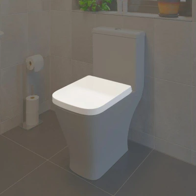 Image of Ceramica Marseille Soft Close Square Toilet Seat Top Fix White