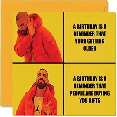Image of Funny Birthday Cards for Men Women Meme Card Rude Mum Dad Brother Sister Son Daughter Nan Grandad, 145mm x Banter Greeting Cards, Joke Humour 30th 40th 50th Bday
