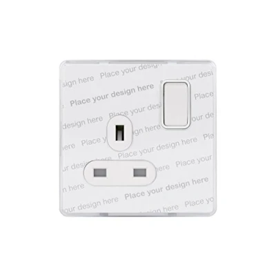 Image of Schneider Electric Ultimate Screwless Flat Plate Single Switched Power Socket, Pole, 13A, GGBGU3410CLRR, Transparent with White Insert