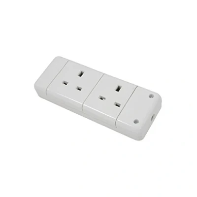 Image of Mercury 2 Gang 13A Rewirable Trailing Plug Socket White