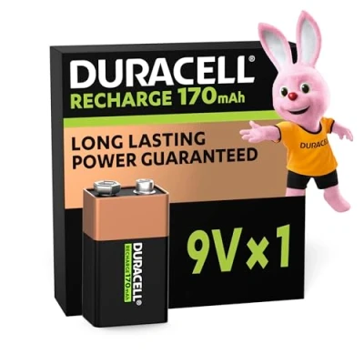 Image of Duracell 9 V Rechargeable Batteries (Pack of 1), 170 mAH, Long Lasting Power