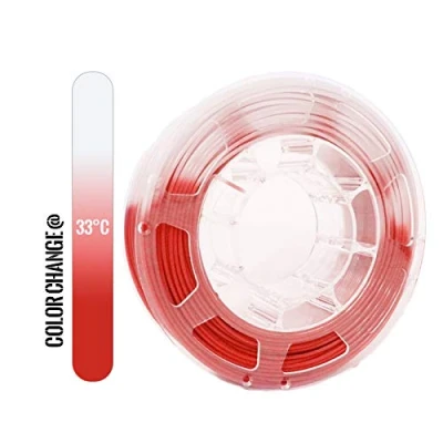 Image of TOPZEAL 3D Printer Filament PLA 1.75mm Temperature Change Color Series, Dimensional Accuracy +/ 0.05mm, 1KG(2.2LBS) Spool for and Pen (Red to White)