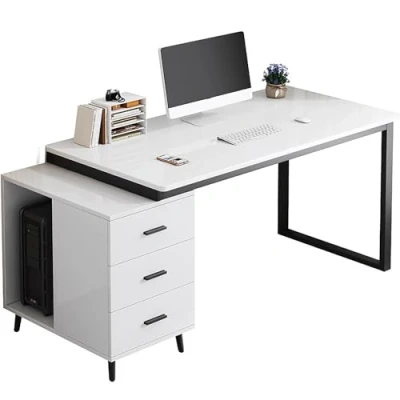 Image of ZXTRYBHD Computer Desk with Storage Drawer, Game Desk, Modern Study Writing Table Workstation for Home and Office