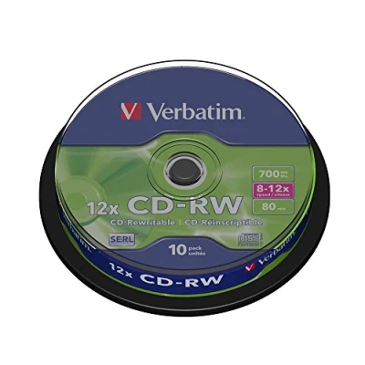 Image of Verbatim 43480 12x CD RW 10 Pack Spindle