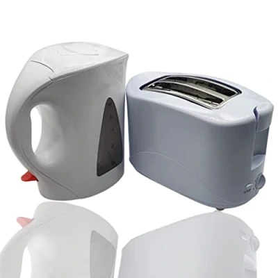 Image of Trendi® White Kettle &amp; Toaster Set / 1.7L Capacity 2 Slice Toaster/Spout Filter Kettle/Toaster with Variable Browning/Convenient Kitchen Essentials