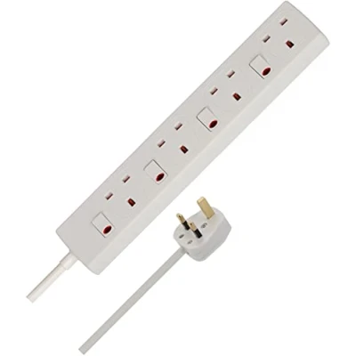 Image of Brennenstuhl 4 Way Extension Lead with individual switches (2m cable, Power Strip 90 angle of sockets)