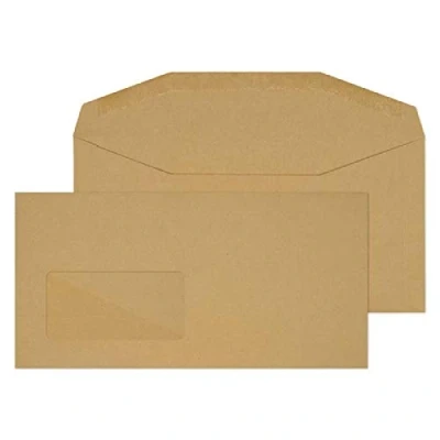 Image of Blake Purely Everyday DL+ 114 x 229 mm 80 gsm Gummed Mailer Window Envelopes (2704) Manilla Pack of 1000