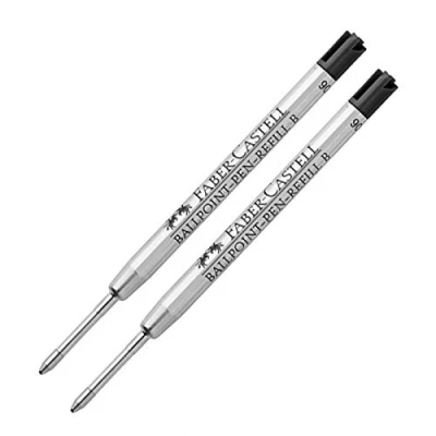 Image of Faber Castell BALLPEN REFILL BROAD BLACK (148742) X 2 Twin Pack