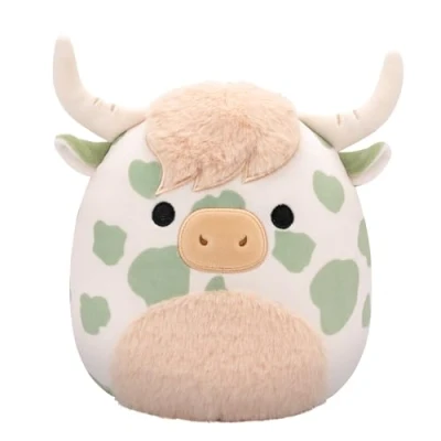 Image of Squishmallows Original 7.5 Inch Celestino the Sage Green Spotted Highland Cow
