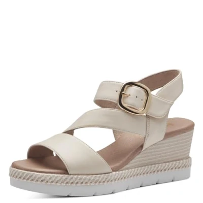 Image of Jana Women&#039;s 8 28370 42 Wedge Sandal, Beige, 4 UK