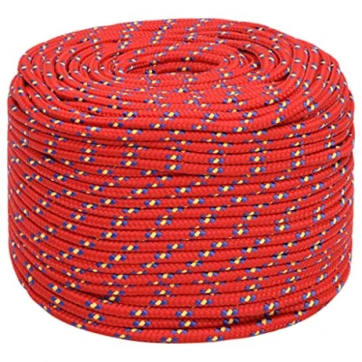 Image of vidaXL Durable Polypropylene Boat Rope Weather resistant 6 mm Thickness, 25 m Length Ideal for Sailing, Boating, Rigging Easy to Handle Red Colour