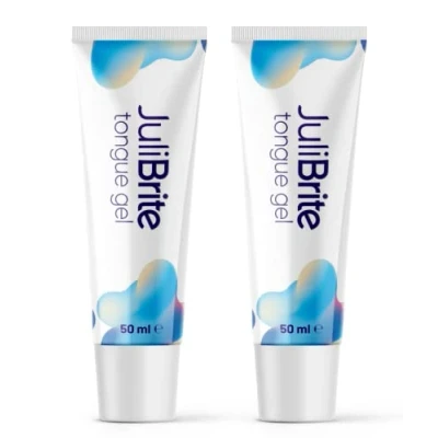 Image of Julibrite Tongue Gel (50ML) Helps Fight Bad Breath (halitosis) White Fresh Scraper Scrubber Cleaner (Pack of 2)