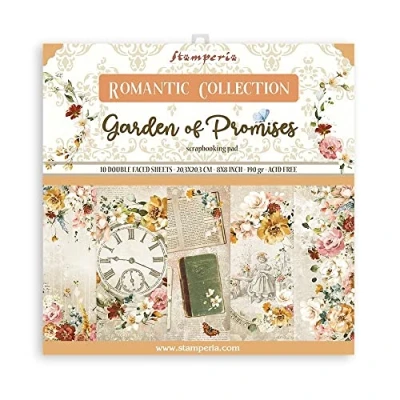 Image of Stamperia International Mini Scrapbooking Pad Garden of Promises, SBBS59, White, OSFA