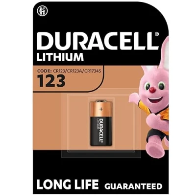 Image of DURACELL CR123 (1 Pack) high power lithium battery 3V (CR123A / CR17345)