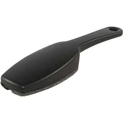 Image of Brabantia Clothes Brush Lint Remover for Removes Lint, Dust &amp; Pet Hair Double Velour Pads Ergonomic Grip Upholstery Fabric Cleaner Dark Grey 24.5 x 3.5 6.5 cm