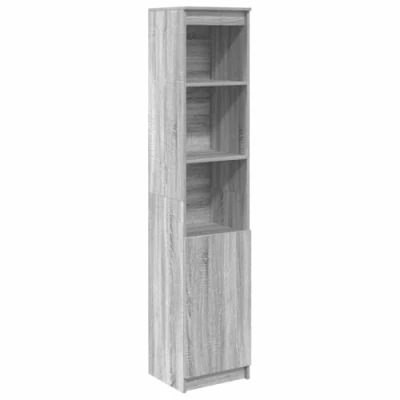 Image of vidaXL Highboard Cabinet Grey Sonoma Engineered Wood, 70x35x180 cm, Modern Style Storage with 5 Shelves for Home, Office, Kitchen, and Bathroom