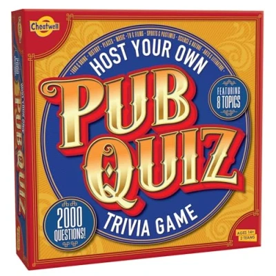 Image of Cheatwell Games Host Your Own Pub Quiz 2000 Trivia Questions Written For British Quizzers With Score Chart, Answer Pads &amp; Pencils, ages 14+