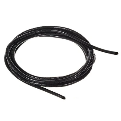 Image of Maclean MCTV 684 Quality Spiral Cable Wire Cover Organiser Elastic Tidy Cables Black (5 * 6mm)