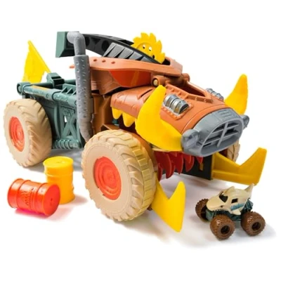 Image of Monster Jam Mini Jam, Megalodon Mad Hog Chomper and Truck, Fun Cleanup Storage, Kids’ Toy Gifts for Boys Girls Aged 3 Up
