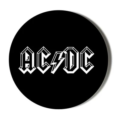 Image of Classic AC/DC Lettering Black Background Small 10 x 49mm Vinyl Stickers Pack of