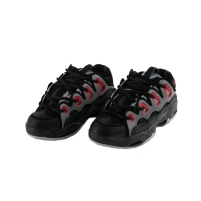 Image of Osiris Men&#039;s D3 2001 Skate Shoe, Black/Light Grey/Red, 13