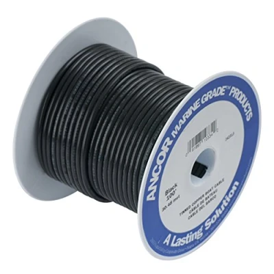 Image of Ancor 111005 Marine Grade Electrical Tinned Copper Battery Cable (8 Gauge, Black, 50 Feet)
