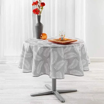 Image of Douceur d&#039;Intérieur Round Tablecloth Grey (0) 180 cm