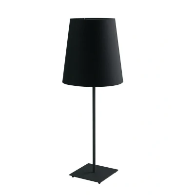 Image of ELVIS Table Lamp with Round Tapered Shade Black, Fabric Lampshade 24x63.5cm