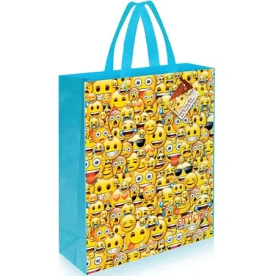 Image of Multicolor Emoji Tote Bag (33cm x 27cm) 1 Piece Multi Use Bags for Parties, Gifts, and Everyday