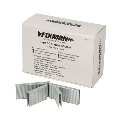 Image of Fixman Type 90 Staples 5000pk 5.80 x 25 1.25mm