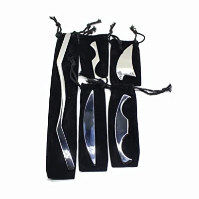 Image of TOP1US 304 Stainless Steel Gua Sha Scraper with Storage Bag,Physical Therapy Fascia Knife Medical Myofascial Release IASTM Tools Physiotherapy