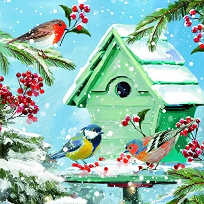 Image of GBCC Ling Design Pack of 6 Artistic Charity Christmas Cards &#039;Christmas In The Garden&#039; 1 Illustrated From Great British Card Company, Multicoloured, 141 x mm