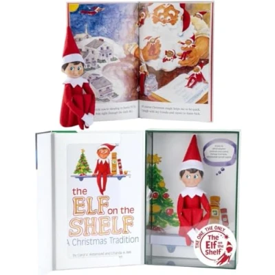 Image of the Elf on Shelf: A Christmas Tradition Boy Scout with Blue Eyes Includes Artfully Illustrated Storybook, Keepsake Box and Official Adoption Certificate