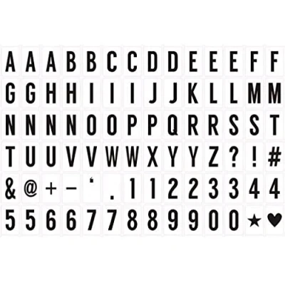 Image of Letters for Light Up Box Sign Black Color Numbers Symbols Use with A4 A5 Cinematic Boxes