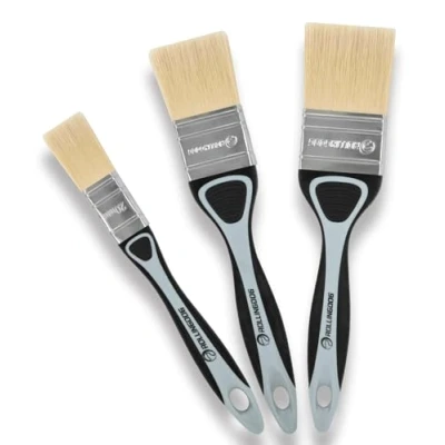 Image of ROLLINGDOG Soft Paint Brushes Decorating Set for Wall Paint, Furniture,DIY Detail Painting (3 PC Pack, 20mm, 40mm, 50mm)