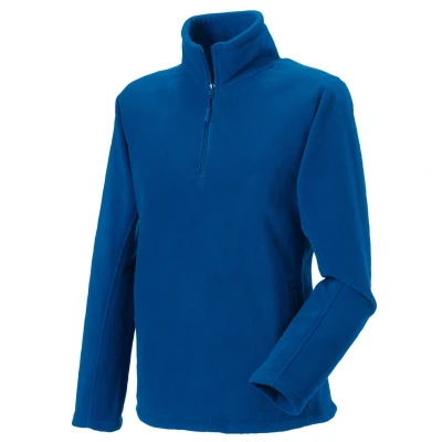 Image of Russell Athletic Mens Quarter Zip Fleece Top (Bright Royal Blue) Navy/Blue Size X Large