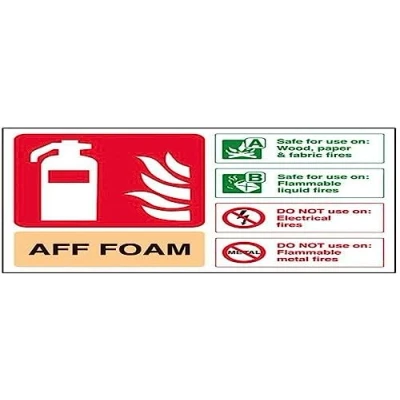 Image of V Safety Aff Foam Id Fire Extinguisher Sign 200mm x 150mm 1mm Rigid Plastic