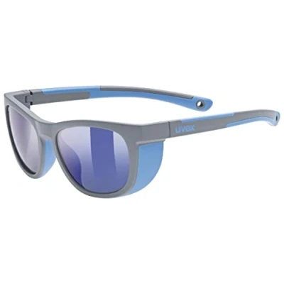 Image of uvex Unisex Kid&#039;s Sportstyle 513 Sports Glasses, Grey matt/Mirror Blue, One Size