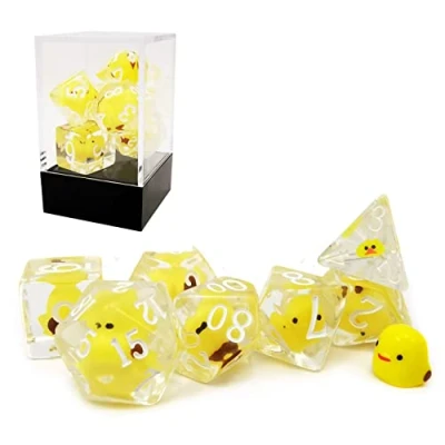 Image of Bescon Yellow Chicken RPG Dice set of 7, Novelty Polyhedral Game