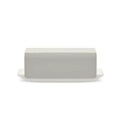 Image of Alessi Mattina BG04 WG Design Butter Container, Made of Porcelain with Lid in 18/10 Stainless Steel, Colored Epoxy Resin, Warm Gray,9.5 cm